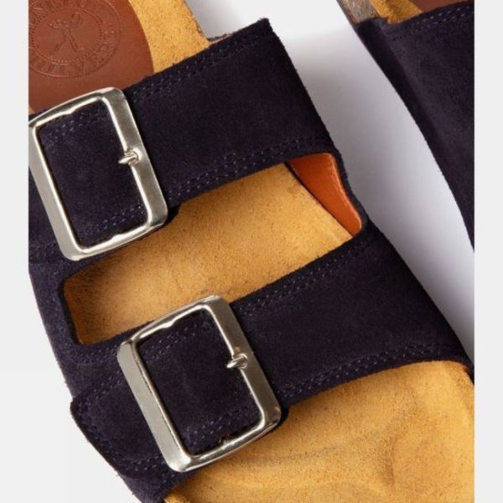 Penelope Chilvers Suede Slides - Pool Blue